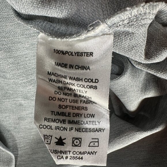 FJ FootJoy Polo Shirt Mens Medium Gray Knit Short Sleeve Logo on Back Split Hem - Picture 5 of 7